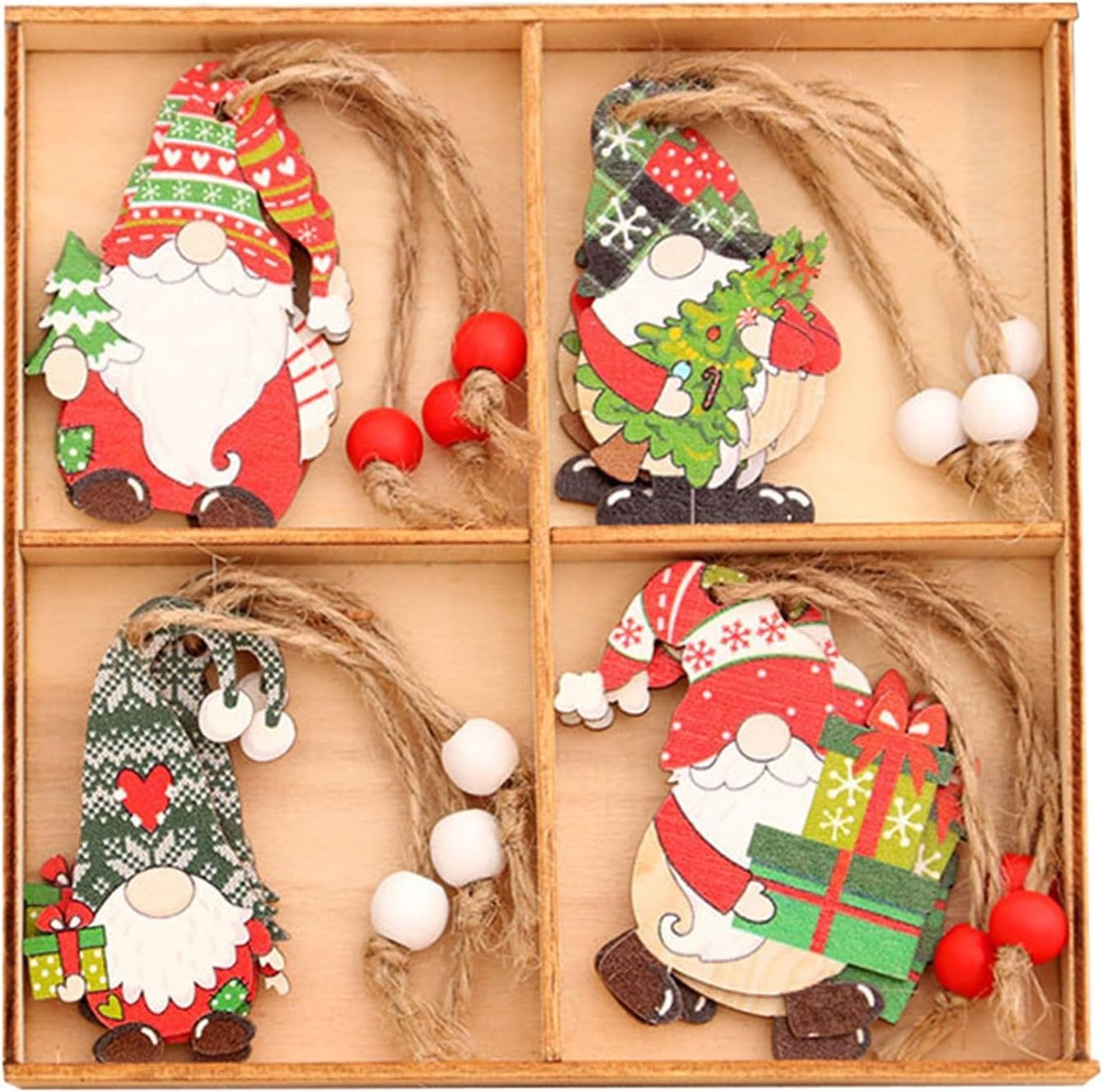 Adornos de Gnomos sin Rostro de Madera, para el Árbol de Navidad, decoración navideña para la casa. 12 Uds.