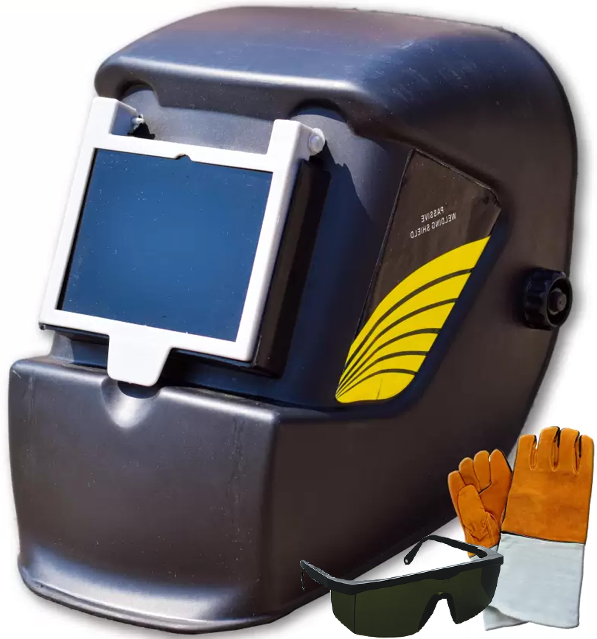 Buildingshop Welding Helmet with Black & White Glass, Welding Gloves & Welding Glasses Welding Helmet (Size - 18) (B0CZ9PLQ4J) Amazon Price History, Amazon Price Tracker