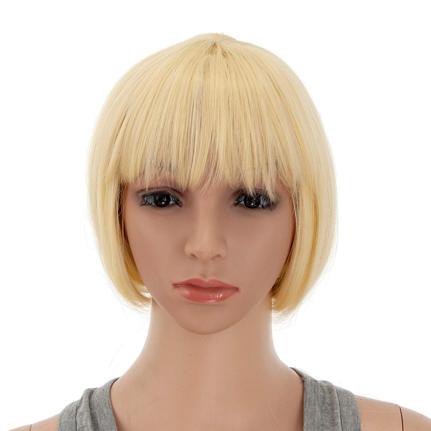 Amazon.com : SWACC 10 Inch Short Straight Bob Wig with Bangs 