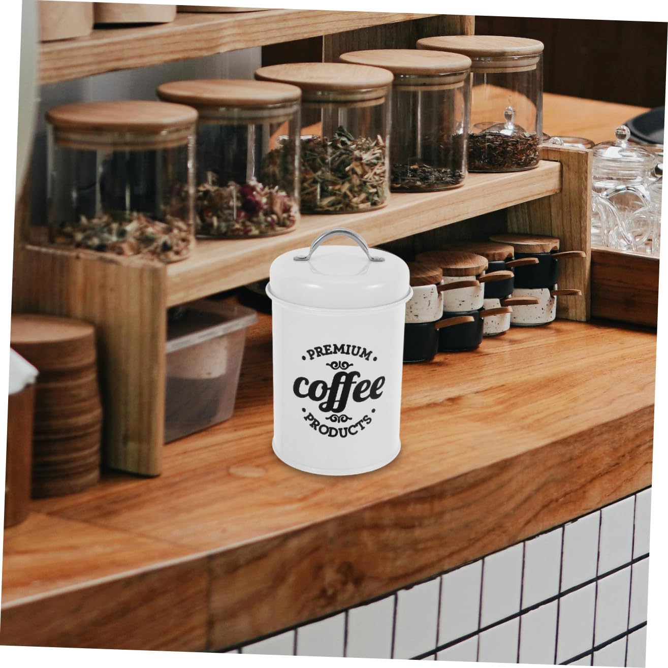 Set di 3 Barattoli in Ferro Chiusura Ermetica, Stile Europeo Elegante, per Tè, Caffè e Caramelle, Salvaspazio per Cucina e Ufficio