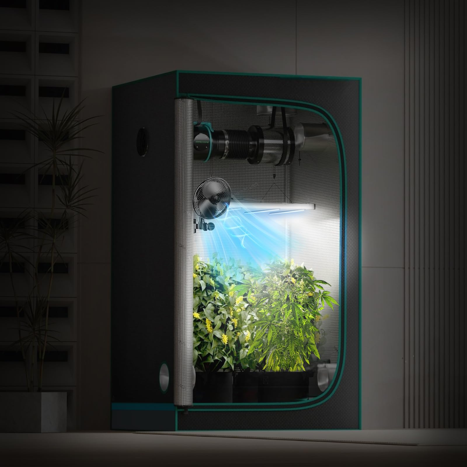 Ventola di crescita da 20 W con clip, ventilatore sedile posteriore auto 2 velocità (1500/2100 giri/min), oscillazione verticale di 120° e orizzontale di 90°, morsetto regolabile