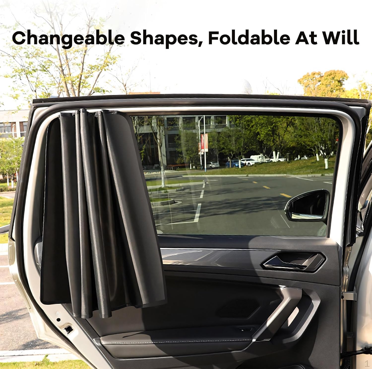 2PCS Car Window Shades, 31.5" × 19.7" Auto Rear Side Window Covers Privacy Curtain with 10 Magnets, Vehicle Side Windows Sun Shade Blocks Heat & UV Rays for Sedan SUV Truck