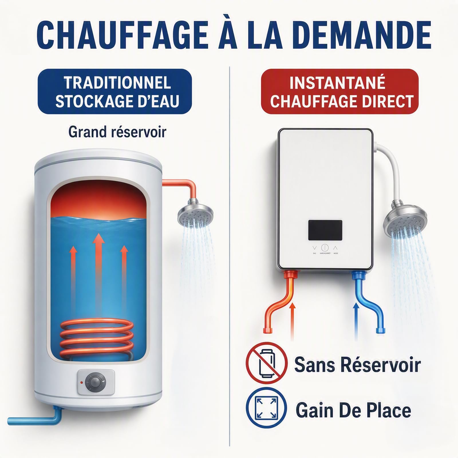 Calentador de agua caliente instantáneo IPX4, 6500 W, 220 V, set de ducha, calentador de agua caliente sin depósito, kit para baño, cocina