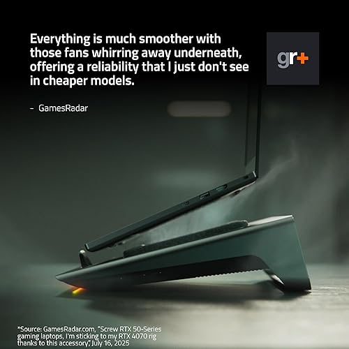 Miniatura 3 de Razer Almohadilla de refrigeración para portátil inteligente adaptativo, control inteligente del ventilador, cámara de presión hermética, se adapta