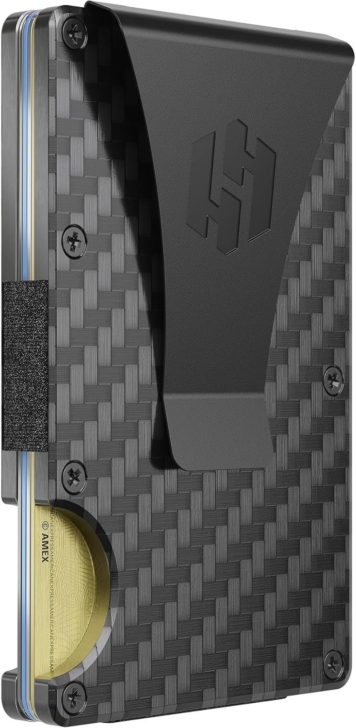 Wallet for Men - Slim RFID Blocking Metal Wallet with Money Clip, Minimalist Front Pocket Credit Card Holder, Small Mens Wallet