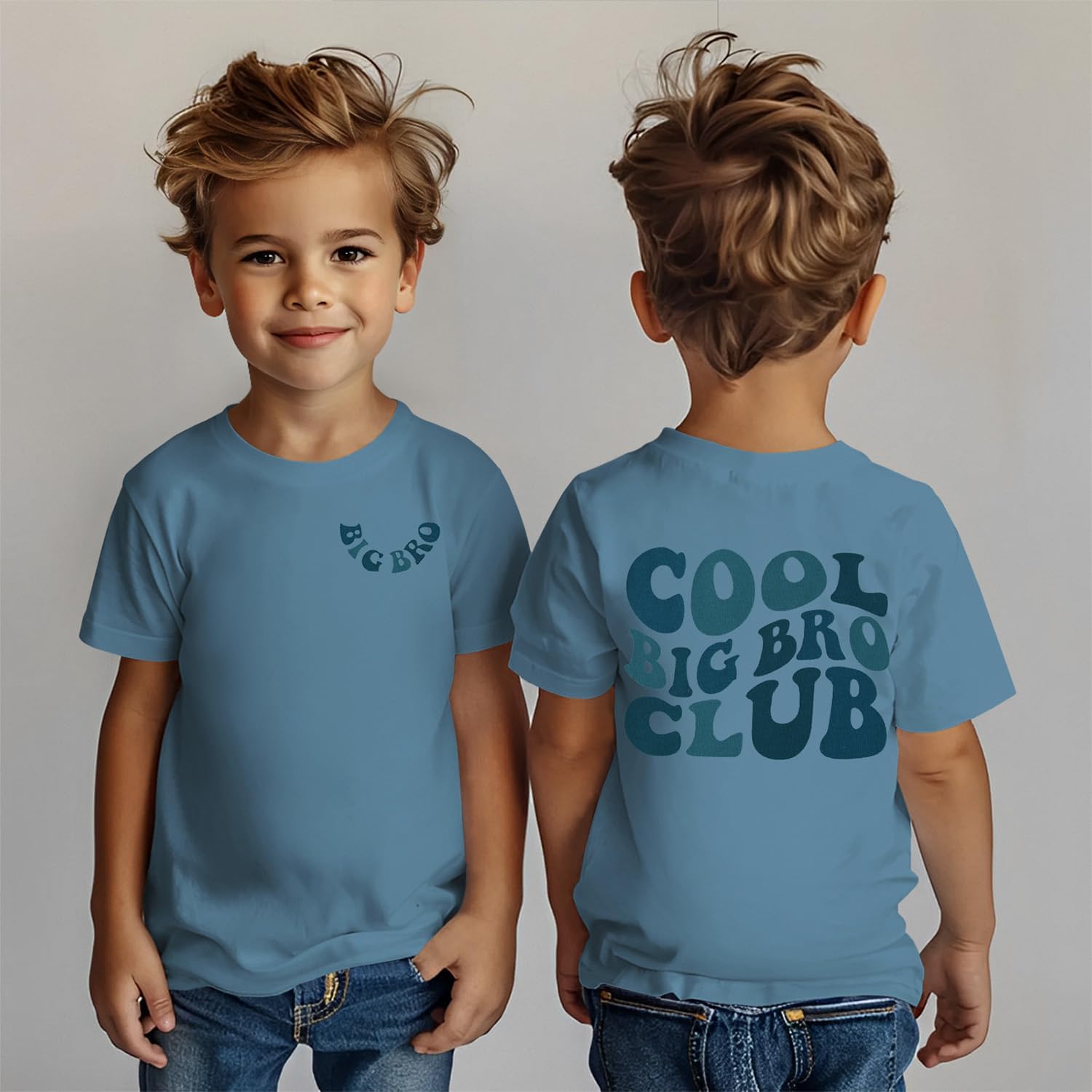 Big Brother Cool Big Bro Club T-shirt pour garçon T-shirt amusant pour frères et sœurs avec imprimé vêtements pour bébé été à manches courtes en coton