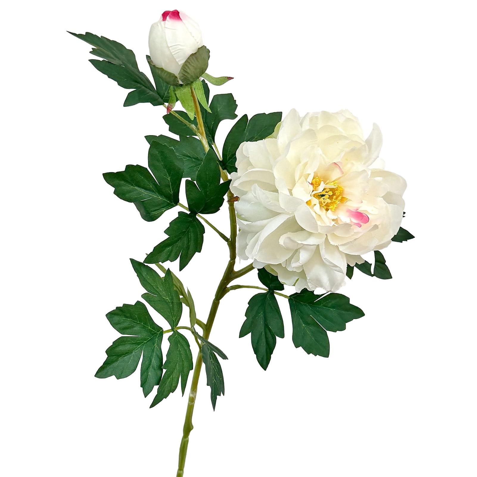 Virelynx Artificial Peony Flower – Realistic 2 Heads Faux Peony with 1 Bud, 29.9" Fake Peony Bouquet with Stem for Wedding Centerpiece DIY