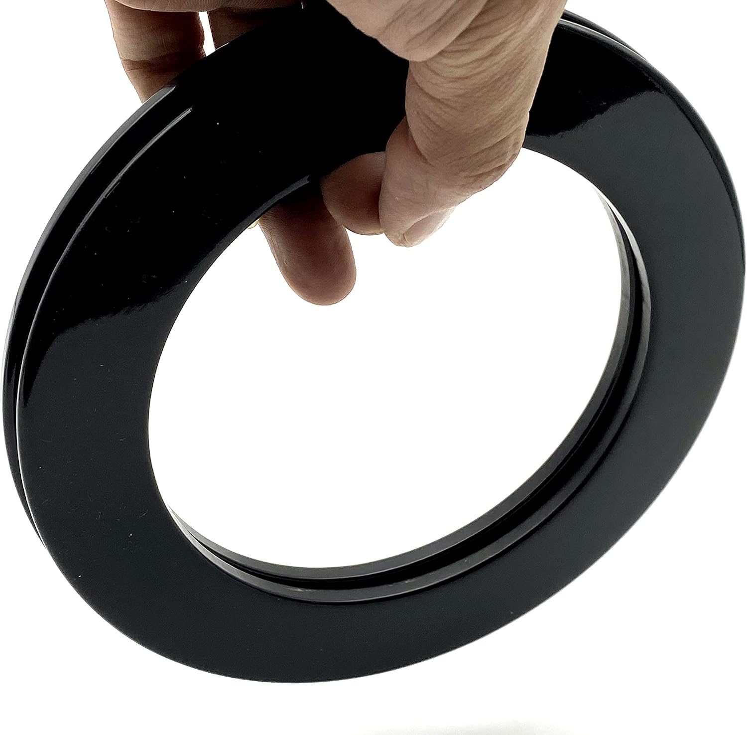 3dancraftit A Pair of Resin Round Circular Round Ring Purse Clutch Tote Handle for Bag Purse Making Replacement 6 1/2" / 16.5cm Black M1