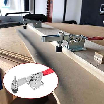 4 Pack Toggle Clamp, 198lbs Hold Down Clamps for Woodwork, GH-201-B Antislip Horizontal Clamp Quick Release Tool Heavy Duty Hand Toggle Clamps for Woodworking, Welding, Jointer Jig
