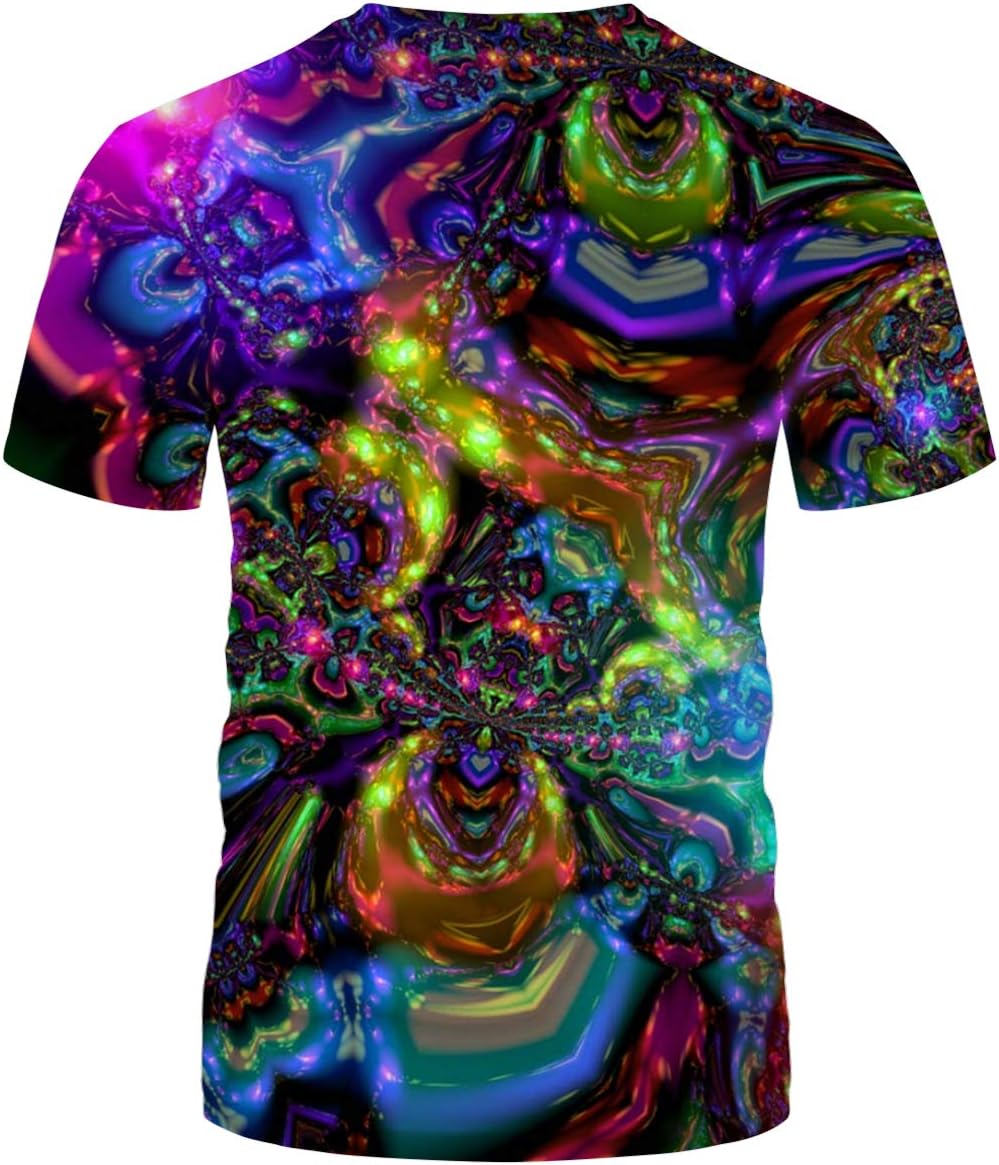 Novelty Mens Crew Neck Print Tee 3D Abstract Art Trippy T-Shirt - Image 2