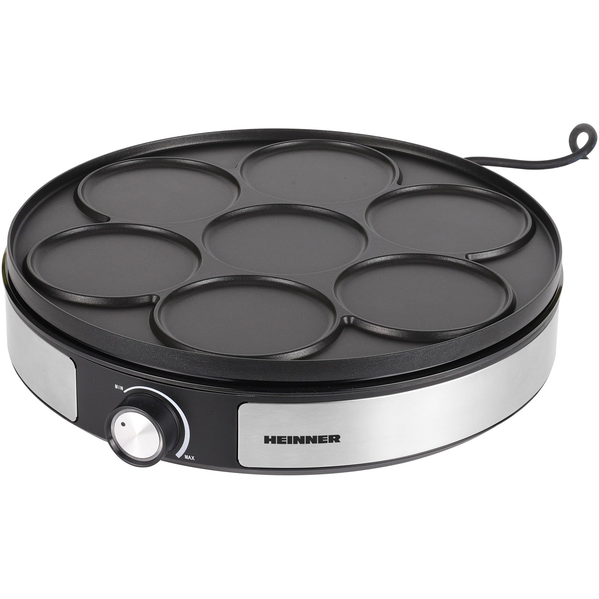 HEINNER HCPM-F15RVSS Elektrische Crêpe Maker 1500 W – 33 cm Anti-Aanbak Bakplaat, RVS Behuizing, Gelijkmatige Warmteverdeling, Eenvoudig Schoonmaken, Duurzaam Design, 3 Jaar Garantie