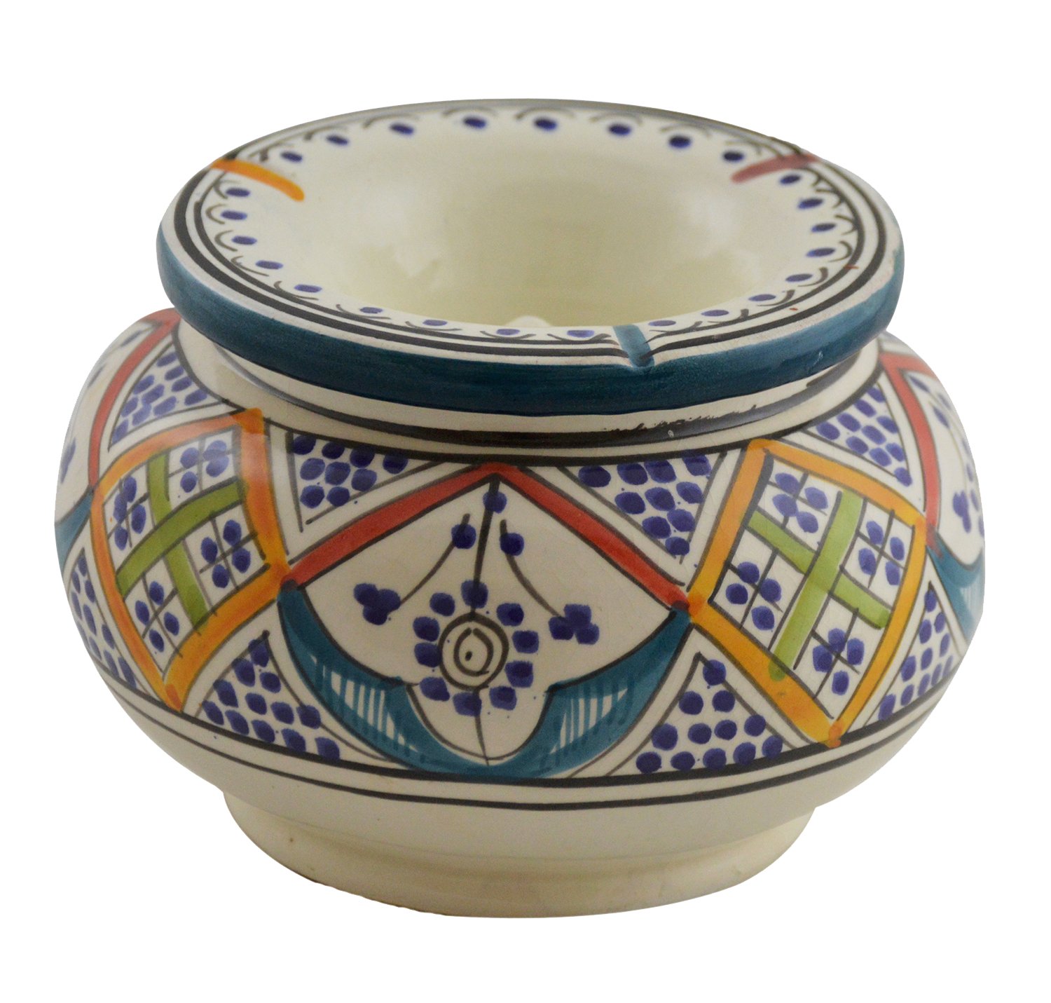 Moroccan Handmade Ceramic Ashtrays Smokeless Cigar Exquisite design with Vivid Colors X-large