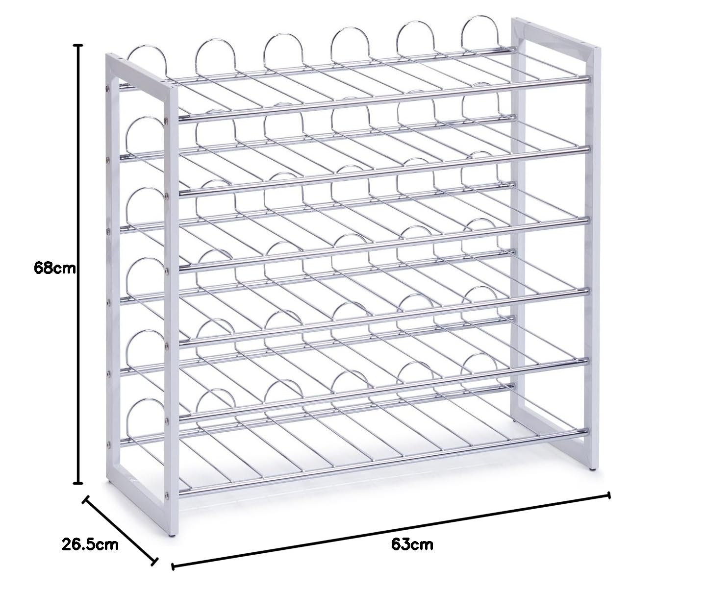 Zeller 27360 Botellero, Metal, Blanco, 68x26.5x63 cm