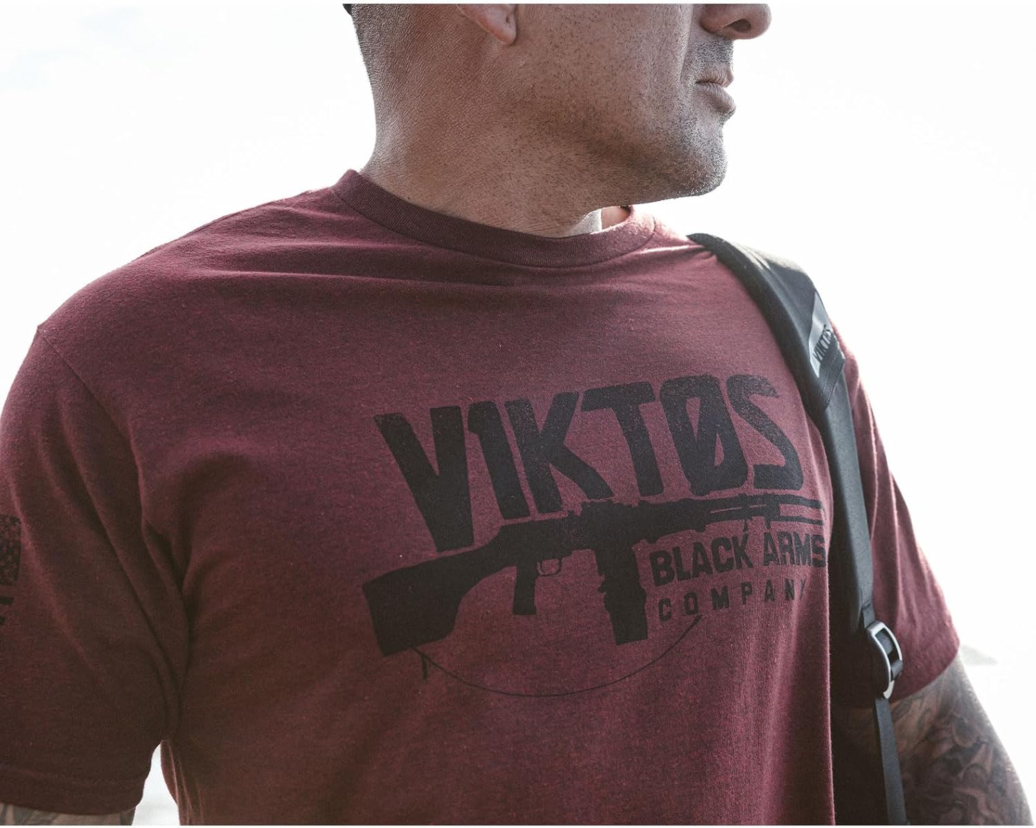 VIKTOS Men's Graphic T-Shirt - Lightweight Durable Cotton/Poly Athletic Tactical Crewneck Short Sleeve Tee with Logo Print