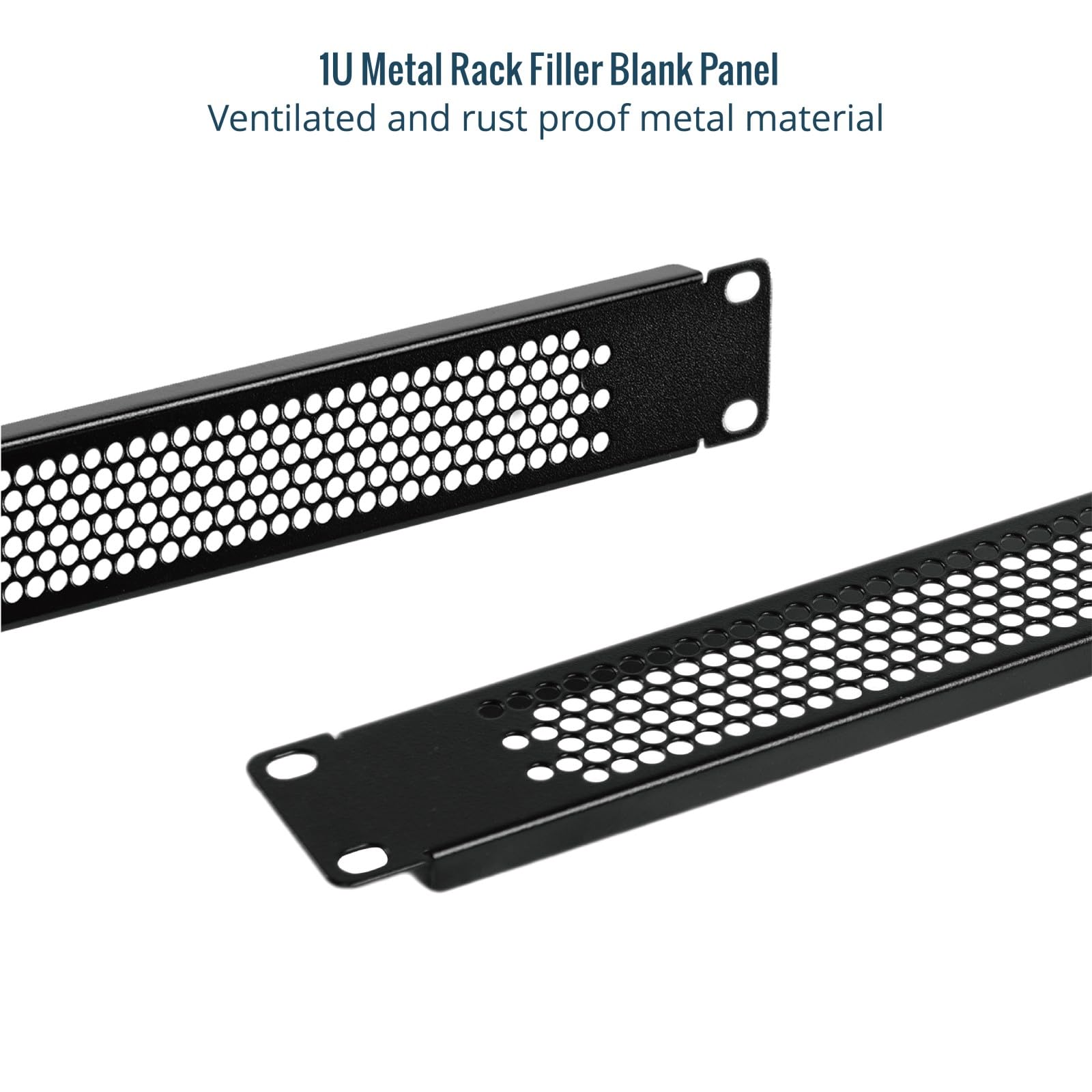 Tecmojo Copertura Cieca 1U, Pannello di Montaggio su Rack Perforato 19", 5 Pezzi, Nero
