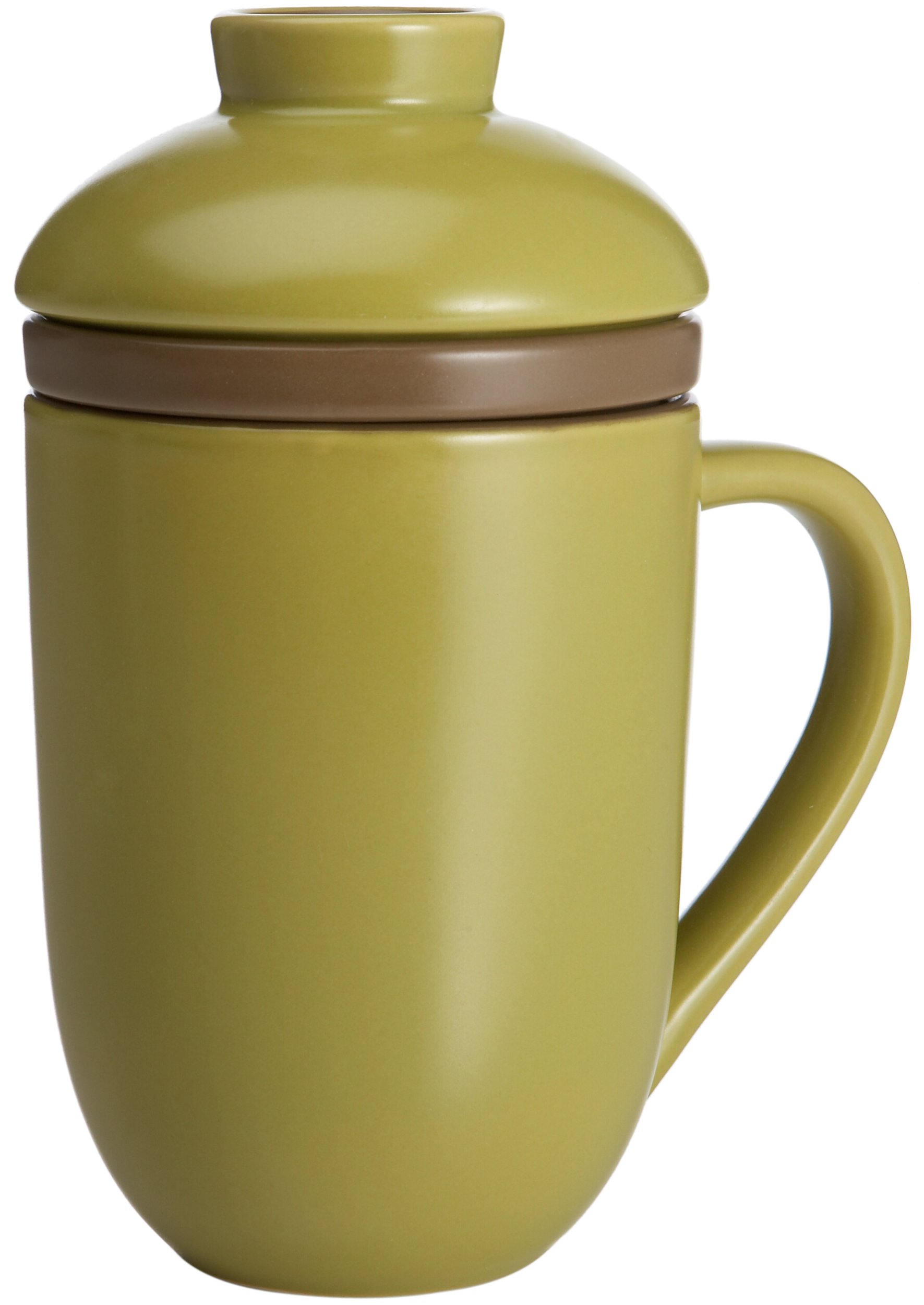 Signature Ceramic Mug with Lid and Infuser, Green