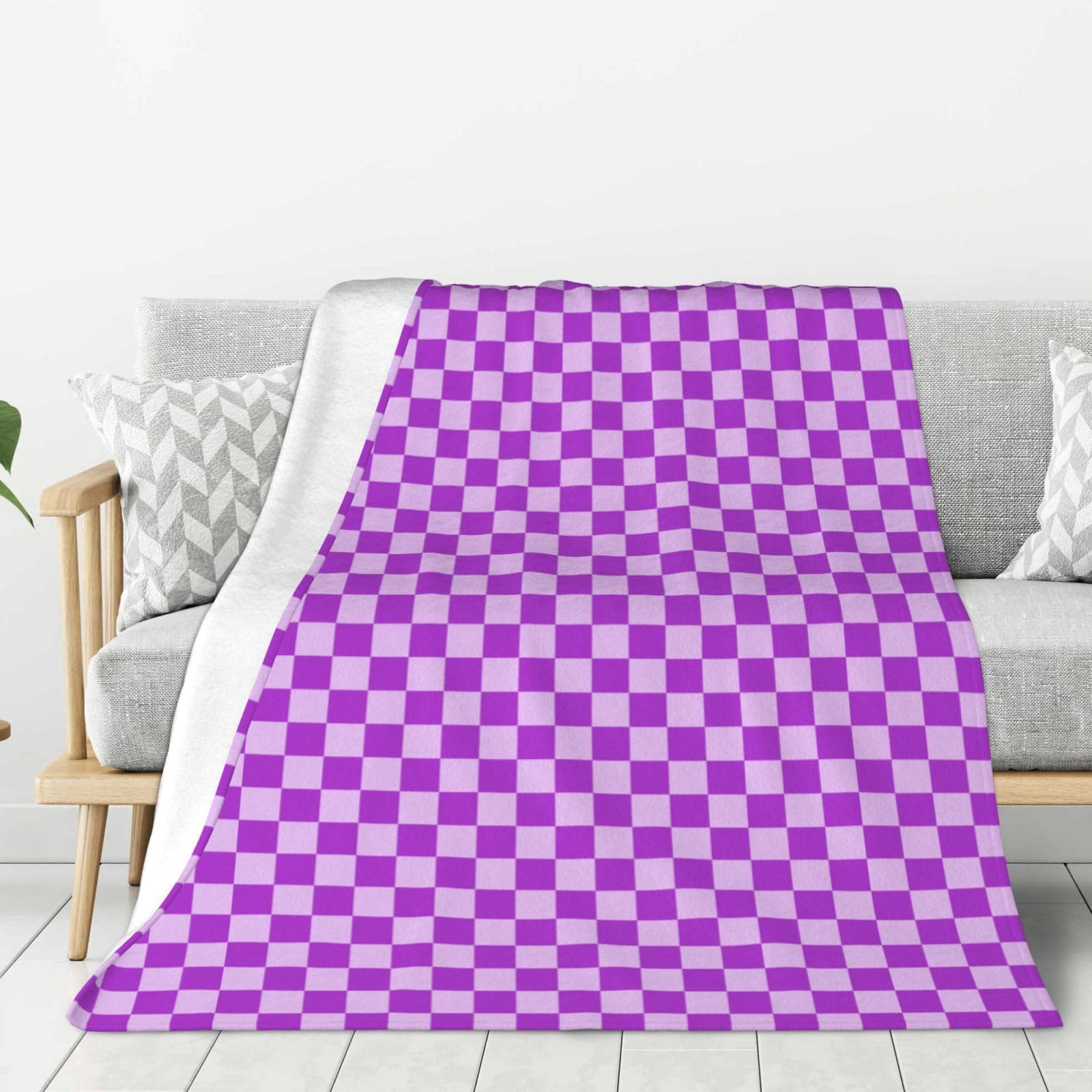 Couverture flanelle violette plaid lit léger confortable homme femme