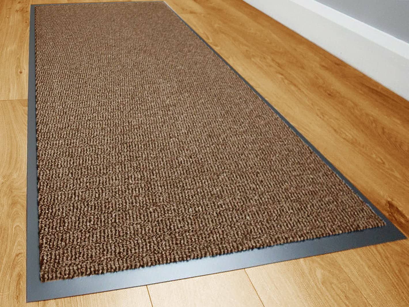 TrendMakersDirt Stopper Carpet Runner 80cm x 200cm Beige/Black Rugs Barrier Mat Doormat Non-Slip Rubber Back For Home Hallway Office Kitchen Door Mats || POLYPROPYLENE PILE
