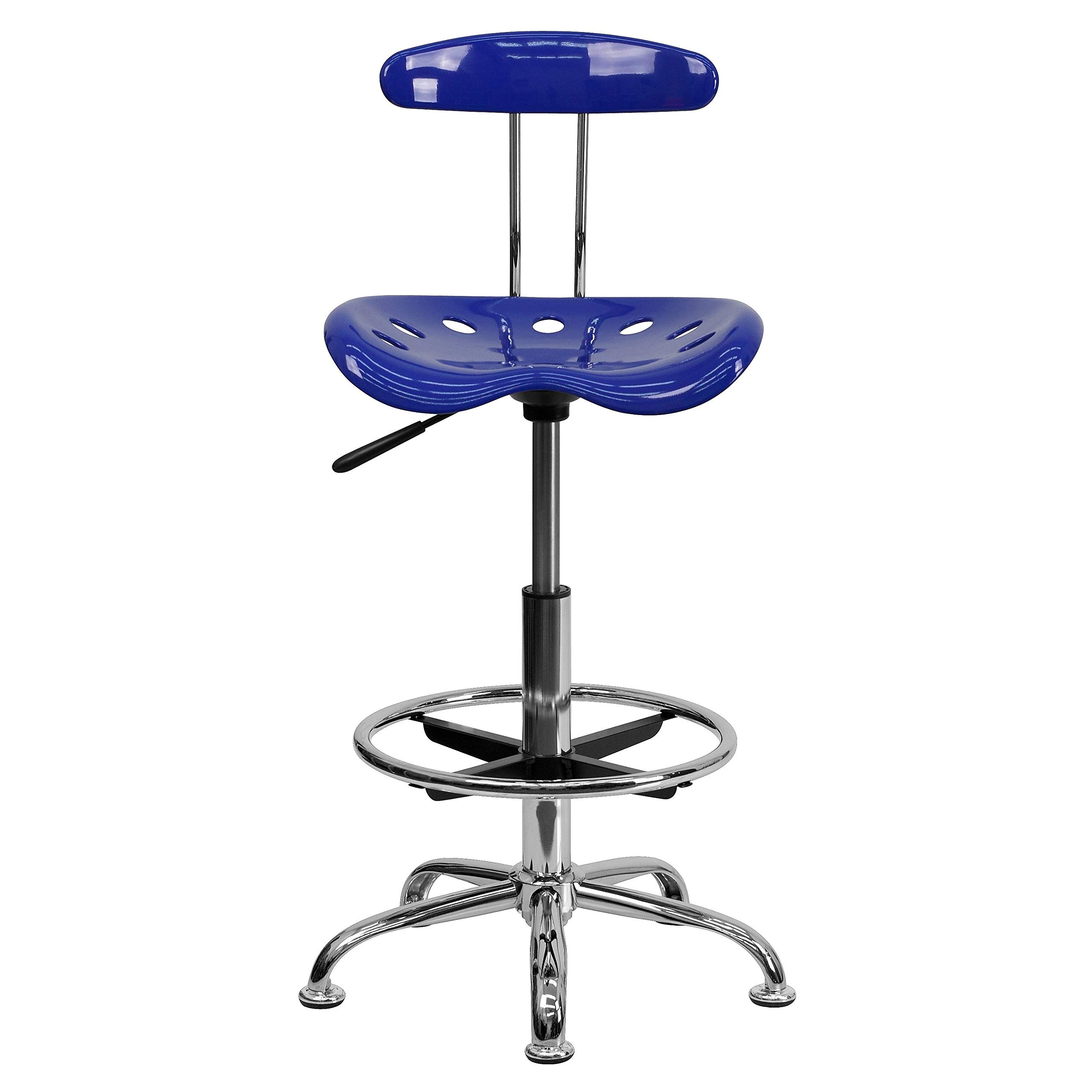 Flash Furniture Zeichenstuhl, Metall, Nautikblau, 50,8 x 43,8 x 104,1 cm