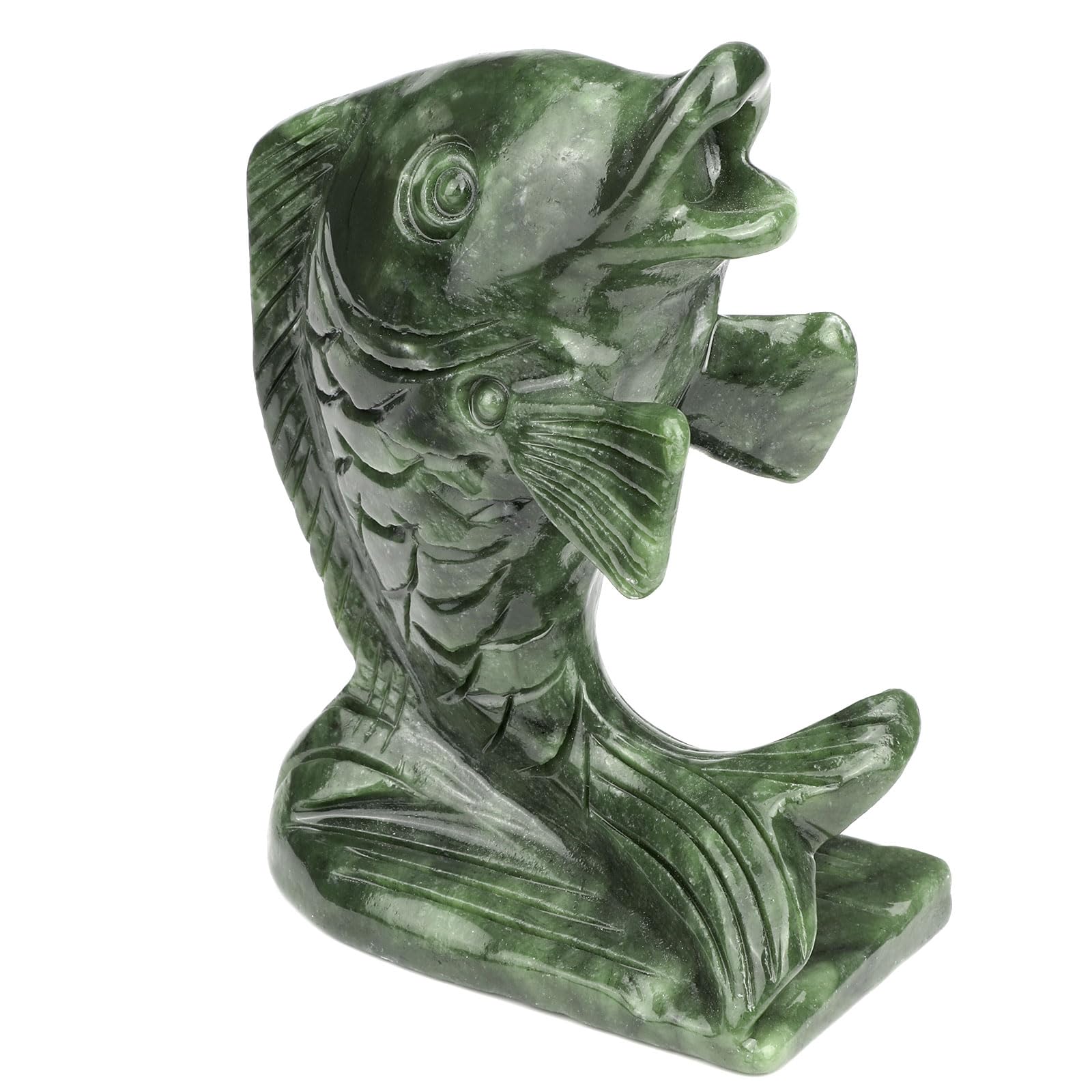 緑色の石製魚型置物 約15cm Amazon.com : gemshan Jade Koi Fish Statue - 4.5 Inch Natural Jade