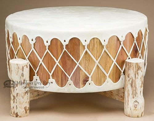 Tambor Pow Wow Cedar - Tarahumara de 24 x 10 pulgadas