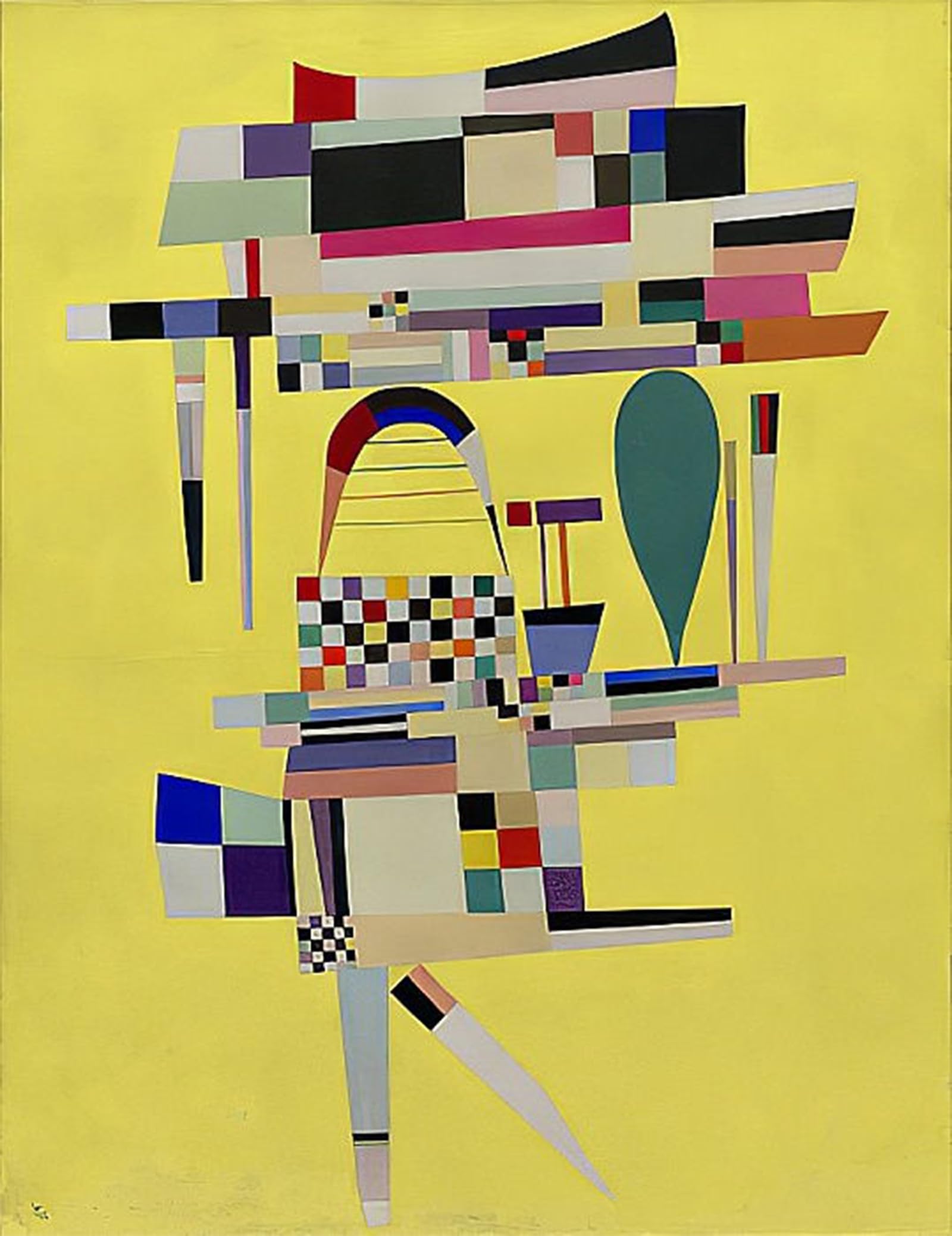 POSTERIIk Vintage Art Print Images Pictures Print The Yellow Painting by Wassily Kandinsky Modern Colour Posters for Office Home Decor 60x90cm