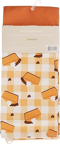 Miniatura 3 de Pearhead Decoración navideña, decoración del hogar, juego de 2, paños de cocina para tartas de calabaza