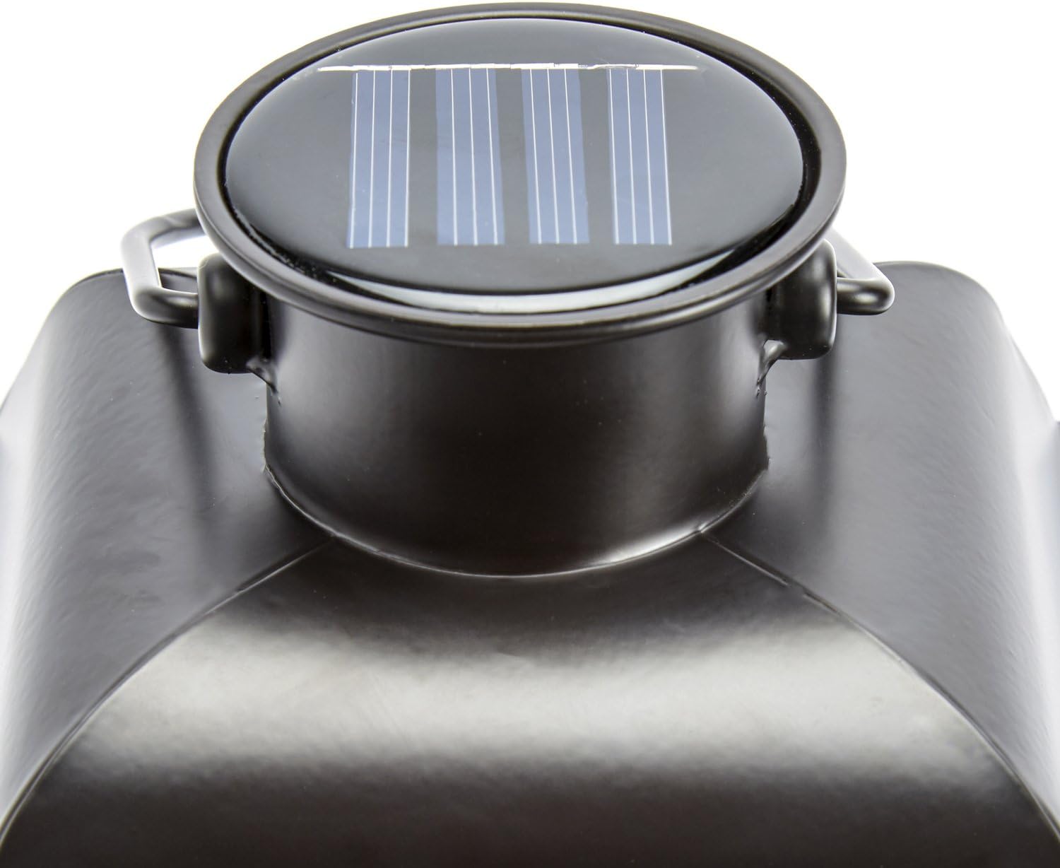 Solar Powered Outdoor Lanterns - 11 Inch Tall, Set of 2, Decorative Candle Lantern for Patio, Waterproof, Black Metal & Glass, LED Pillar Candle, Dusk to Dawn Timer, Batteries Included : Everything Else