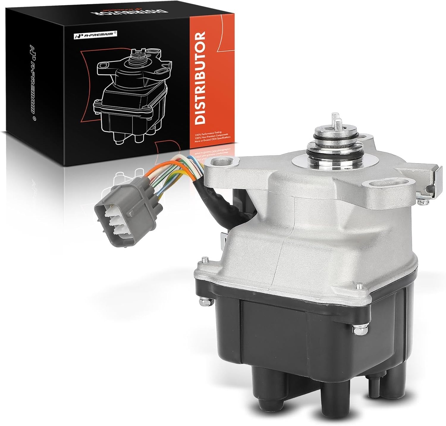 A-Premium Ignition Distributor with Cap and Rotor Compatible with Honda Civic 1992-1995, Civic del Sol 1993-1995, 1.5L 1.6L