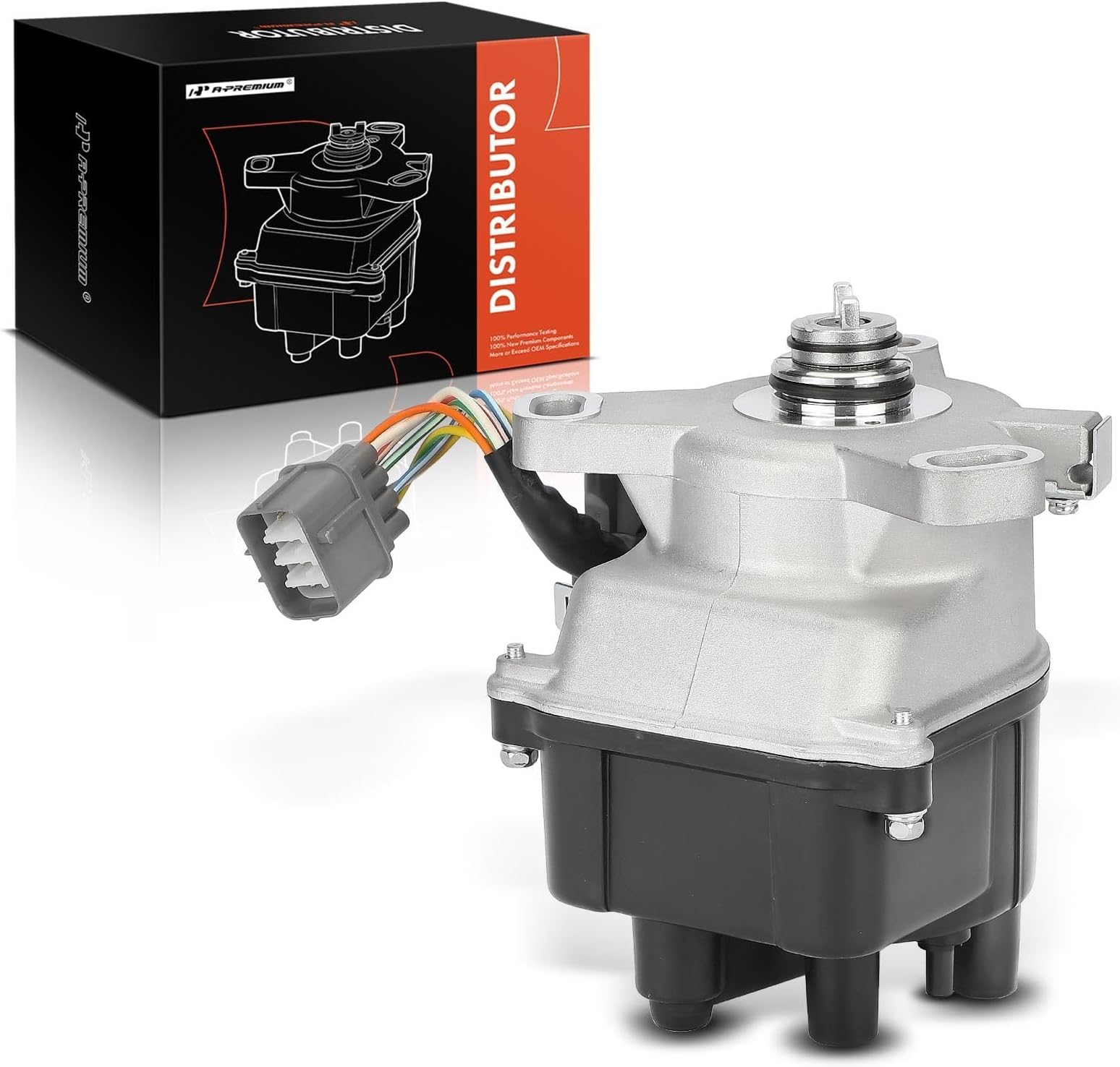 A-Premium Ignition Distributor with Cap and Rotor, L4 Engine, 9 Spade/Blade | Compatible with Honda Civic 1992-1995 1.5L 1.6L, Civic del Sol 1993-1995 1.6L