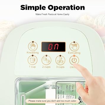 Electric Pasta Maker Machine, 260W Automatic Noodle Maker Machine With 13 Pasta Molds, 3-Min Fast Making, Compact Design,Make Spaghetti, Dumpling Skins, Thin Pasta
