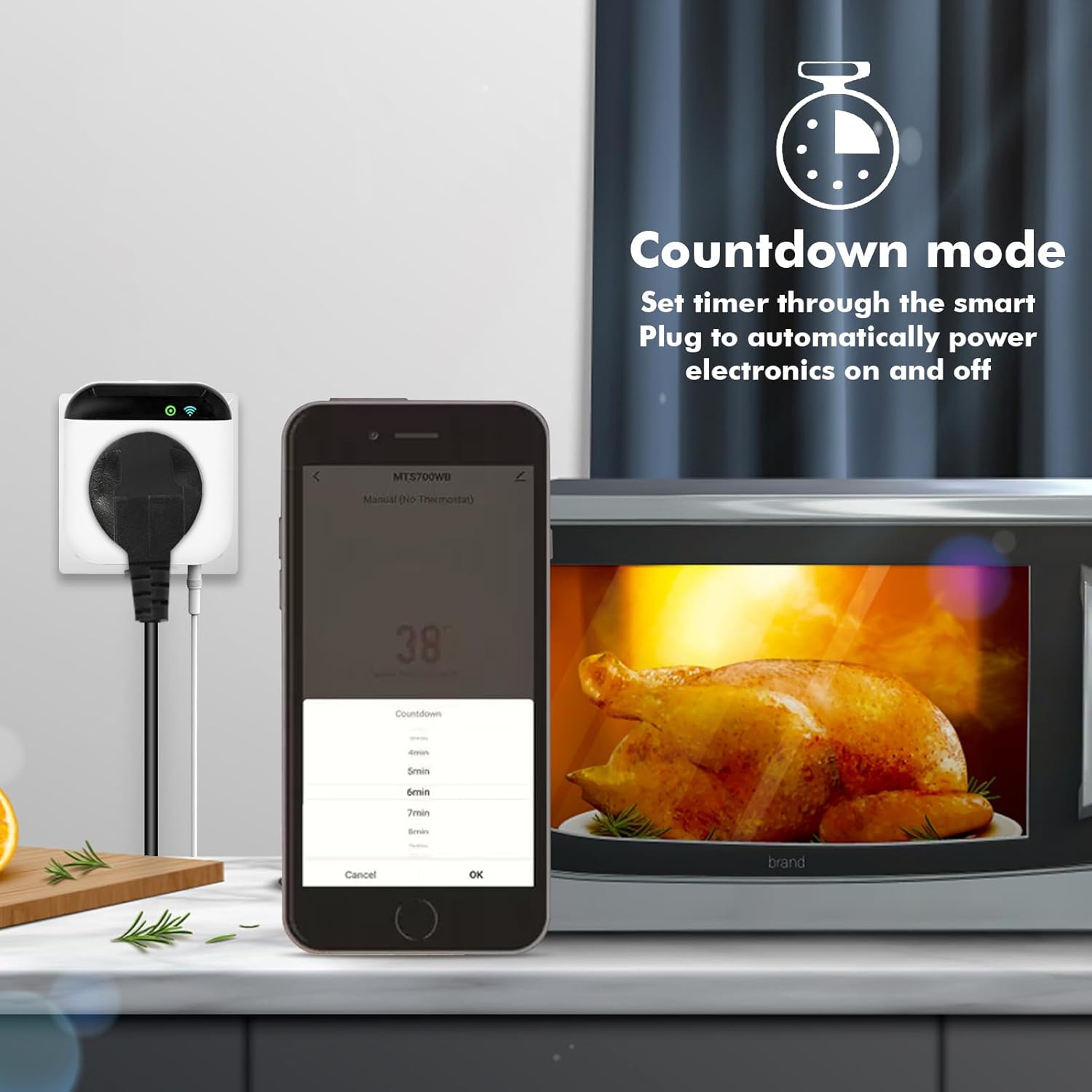 Jadeshay Thermostat,Wireless Programmable Smart WLAN Thermostat Plug Socket Temperature Controller Support APP & Voice Remote Control Electrical Switch Timer with Sensor Probe 230V 5 712w9tgM2lL. AC SL1500