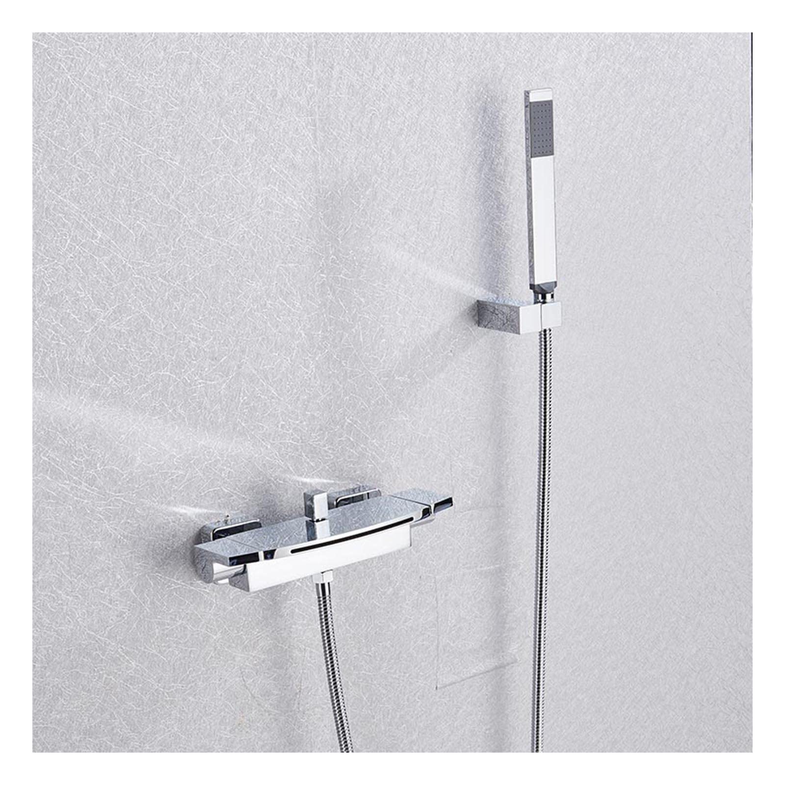 Robinet de baignoire cascade au jet fluide avec inverseur douchette mural - 8