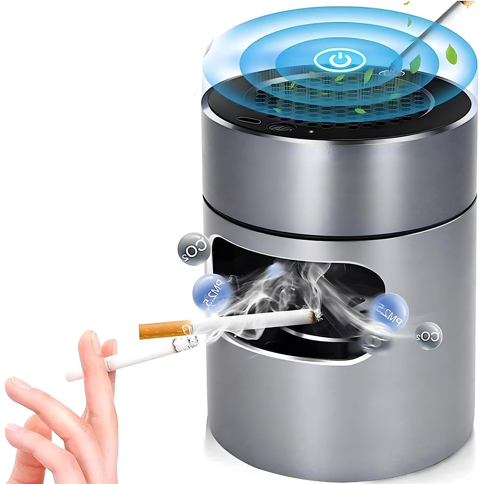 Amazon.co.jp: 灰皿 タバコ煙吸引機 充電式 灰皿 空気清浄機 多機能 