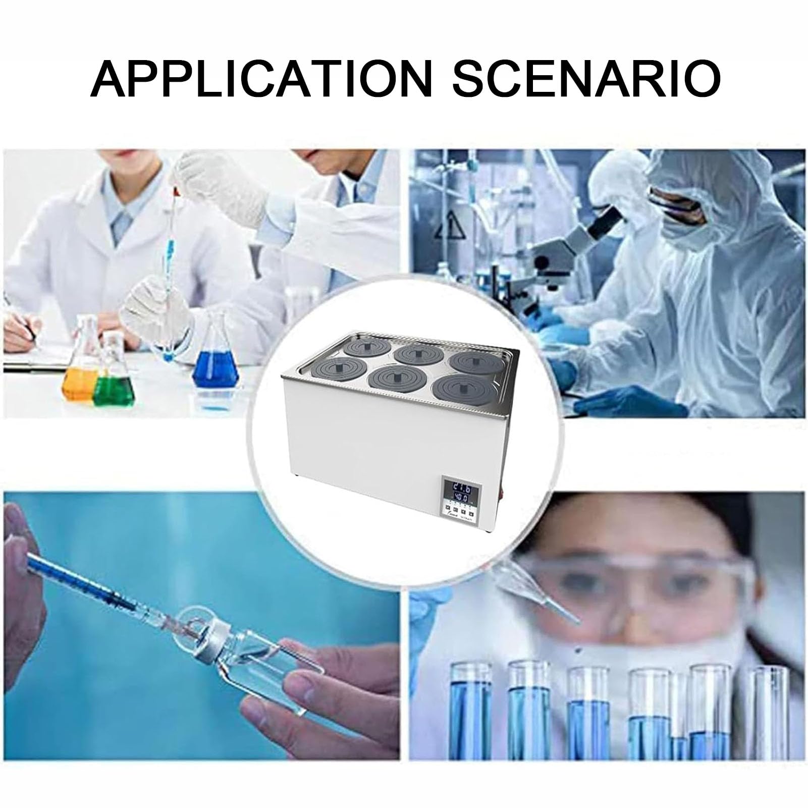 Baño María Calentador Termostático Digital De Laboratorio, con Control De Temperatura Preciso, Pantalla Digital Y Función Antisecado, para Uso En Laboratorio, Experimento Biológico Químico