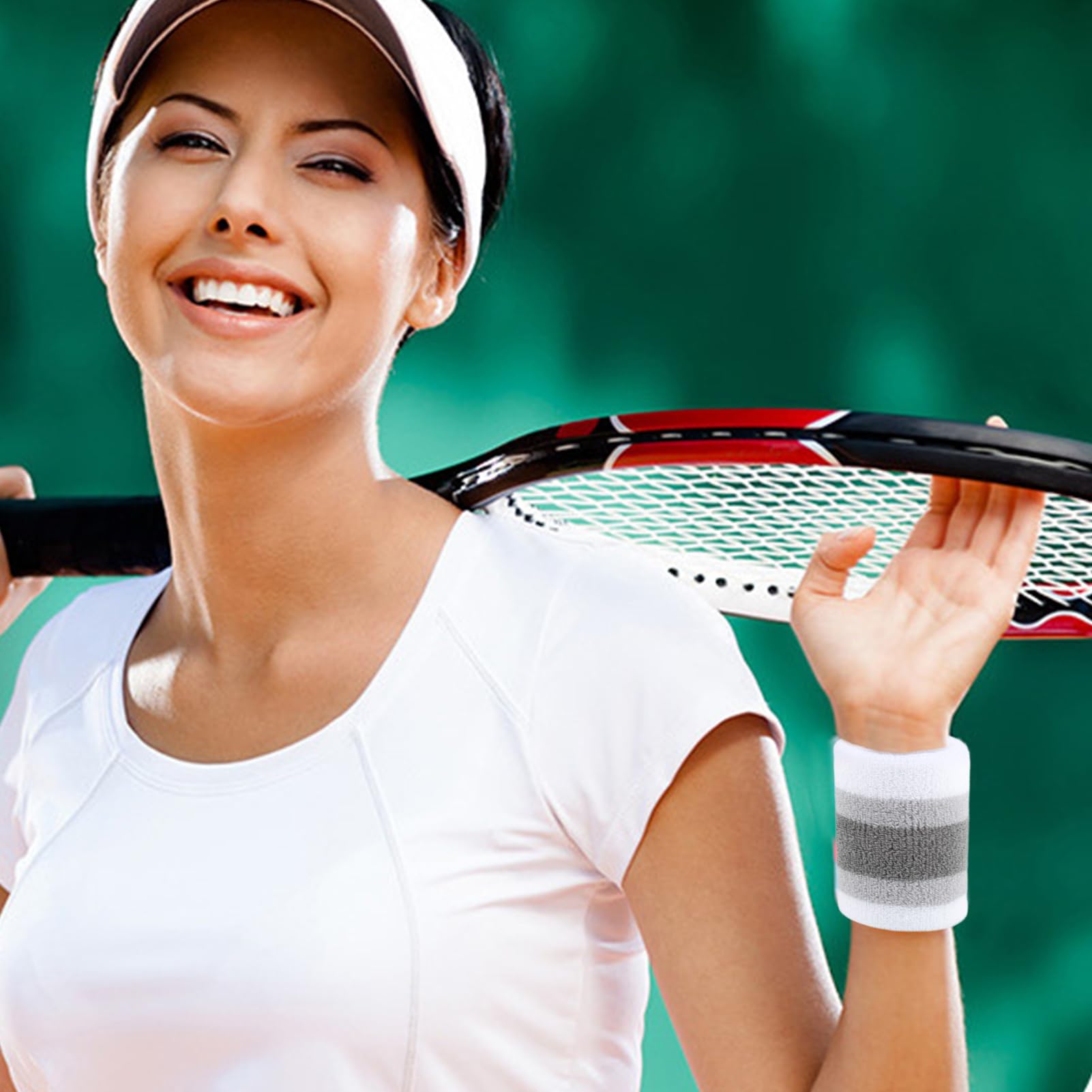 Set 8 Braccialetti Sportivi Assorbenti - Per Tennis, Palestra, Corsa, Uomo E Donna
