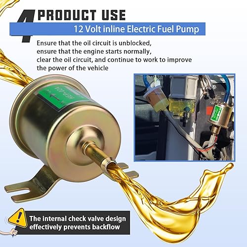 Miniatura 5 de Kit de bomba de combustible eléctrica de 12 V universal de transferencia de baja presión en línea con 10 abrazaderas de manguera de 6.56 pies 5/16