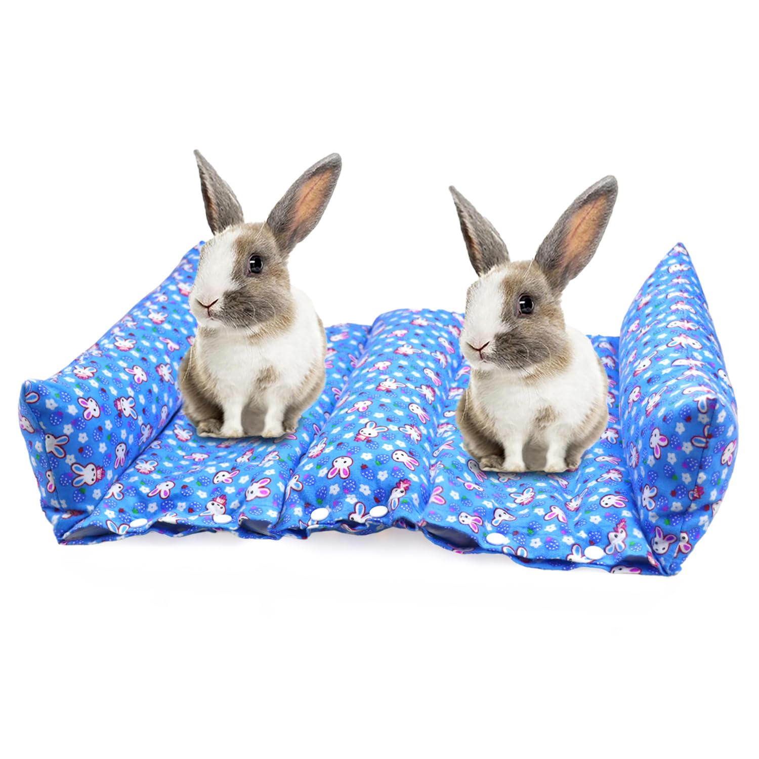 pranovo Rabbit Bed Lounger Pillow Cuddle Cushion with Two Cotton Pillows for Bunny Flop Mat Snuggle Bed Rabbit Cuddle Bed Bunny Snuggle Concave Bed Prevent Sore Hock