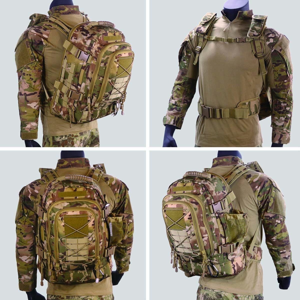 Mochila táctica militar, estilo asalto, militar para viaje de 9
