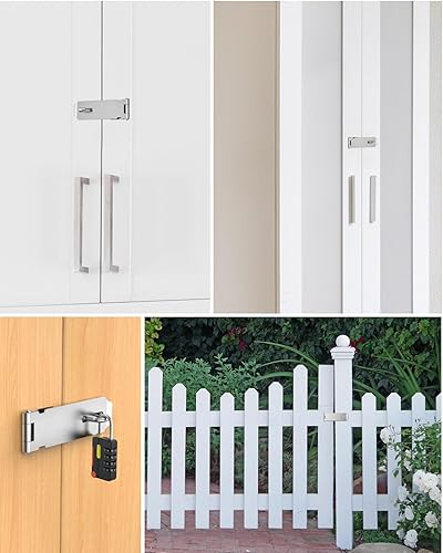 Miniatura 7 de MeBantoo Cerradura de cerrojo, cerraduras de puerta de granero de 5 pulgadas, cierre de puerta de acero inoxidable 304, cerradura de bloqueo de