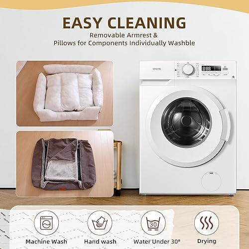 Miniatura 3 de HOOPET Cama para perros pequeños, sofá cama para gatos de interior, sofá con cojín reversible, resistente a desgarros, cama para perros pequeños,