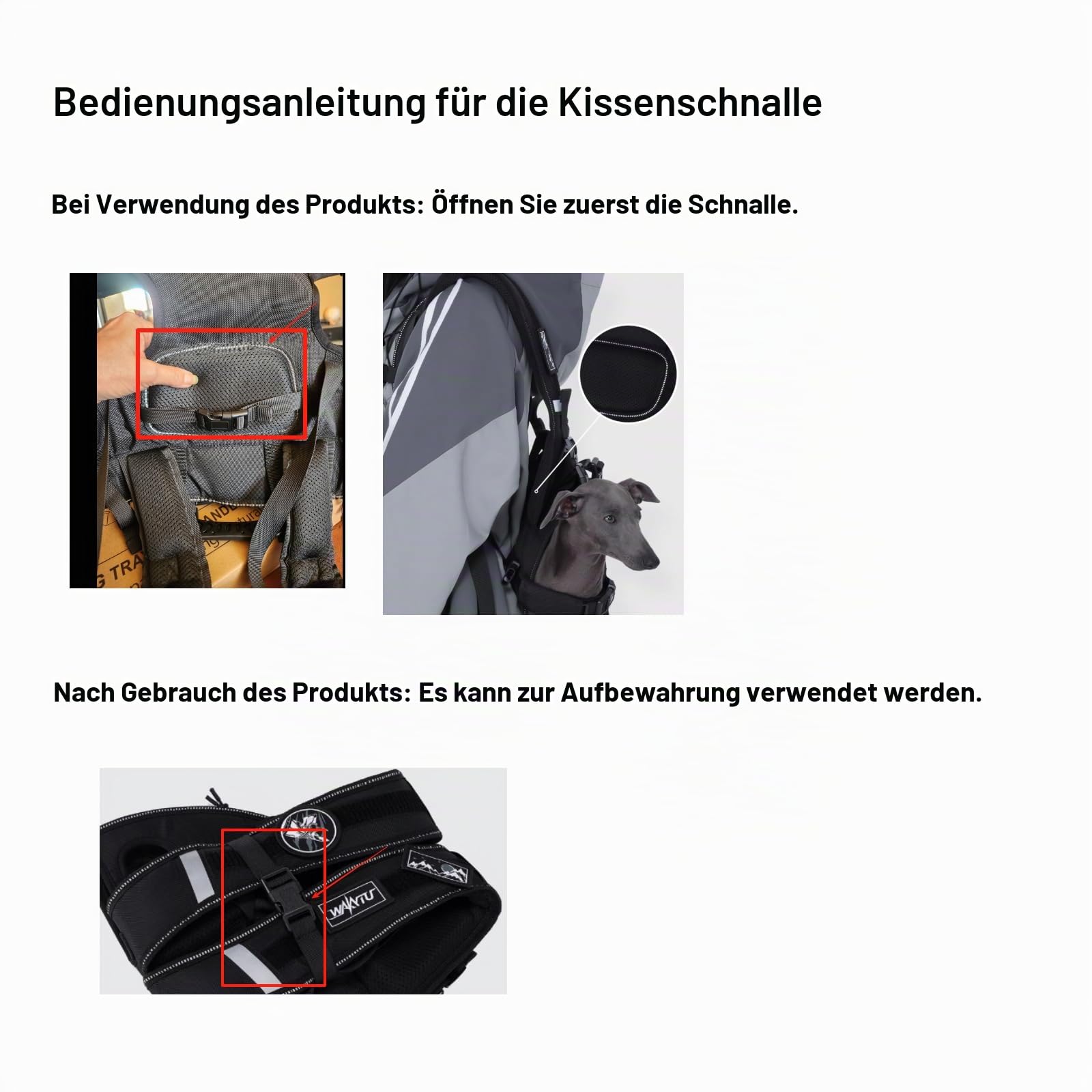 Wakytu Hundeliftgeschirr für kleine Hunde,Hunderucksackträger,Verstellbare gepolsterte atmungsaktive Gurte für Hunde,Behinderte,Gelenkverletzungen,Arthritis,M(3.9-8kg)