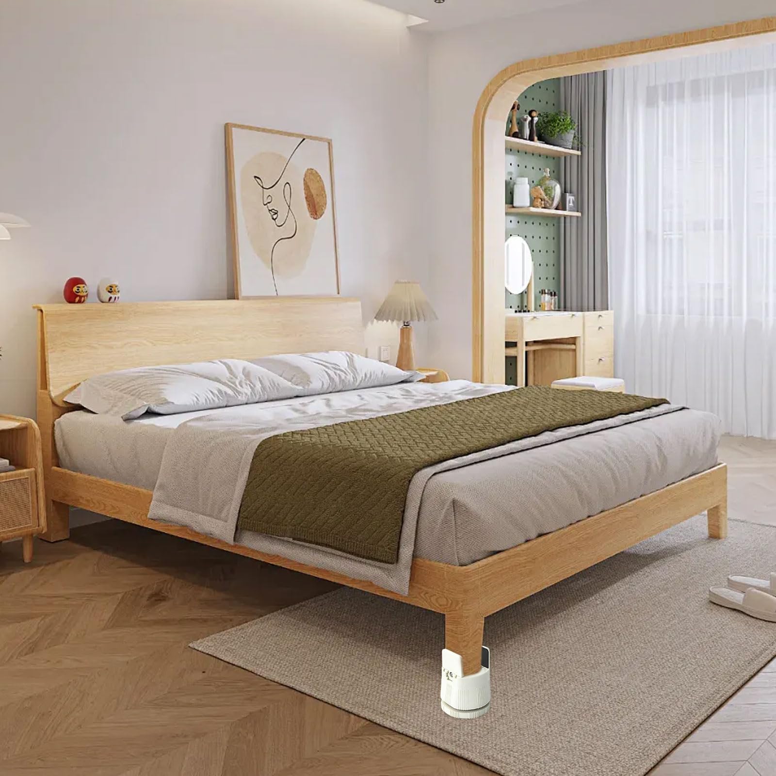 4 regulowane podwyższenie mebli 6-8 cm, z zaciskiem śrubowym, do dużych obciążeń, podwyższenie stołu i podwyższenie stołu, szerokość 10-50 mm (kwadratowe/okrągłe nóżki) – idealne na łóżko, sofę
