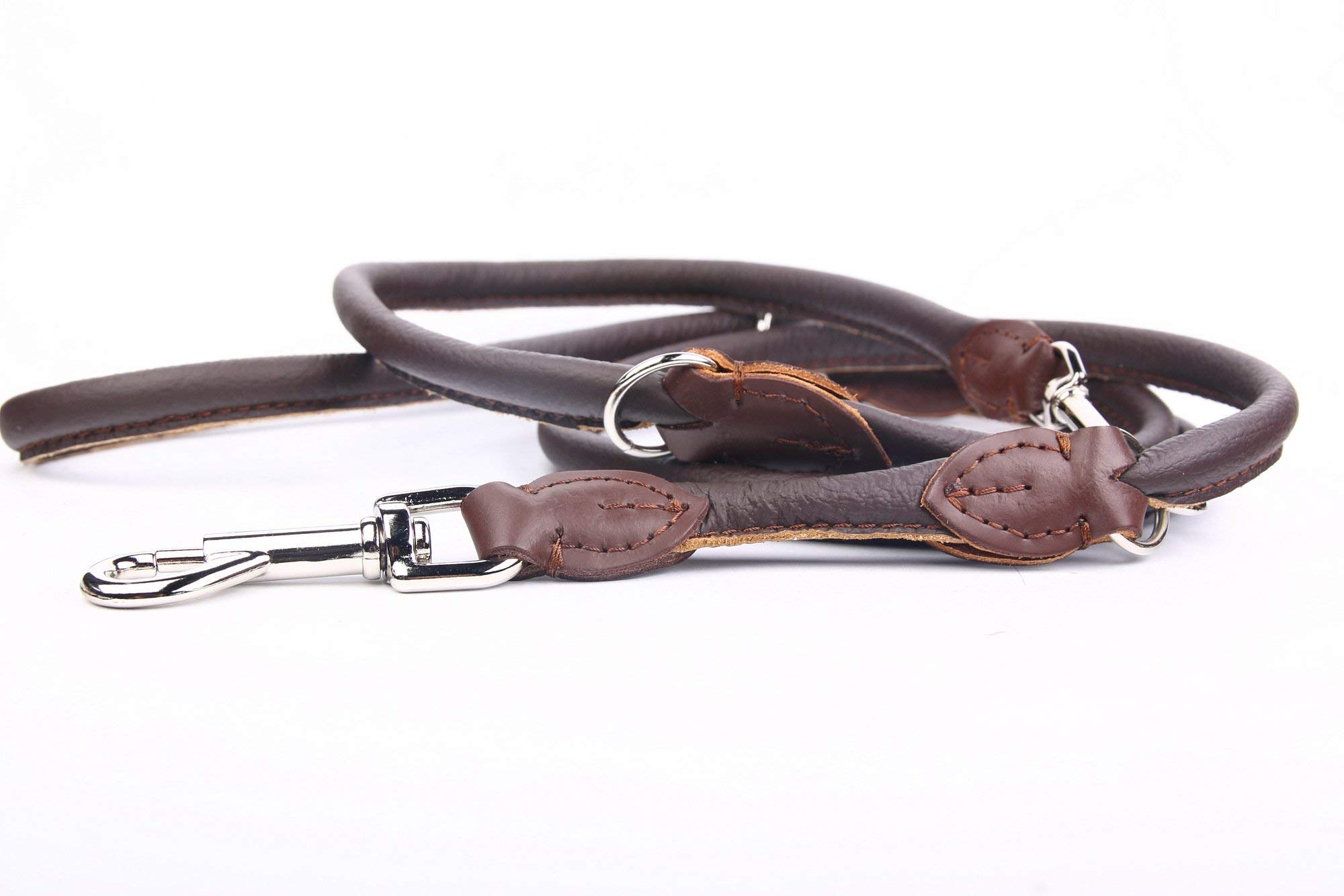 edle Echt-Leder-Hundeleine 961 8mm x 220cm, perfekt für kleinere Hunde