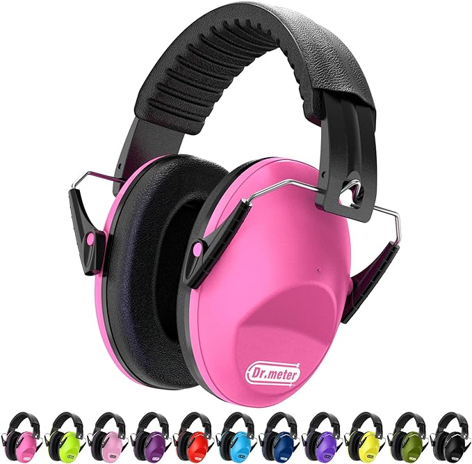 Dr.meter Ear Muffs for Noise Reduction: SNR27.4 Noise Cancelling Headphones for Autism with Adjustable Headband - Kids Ear Protection for Monster Truck, Airplane, Fireworks, Concerts and Kids Autism