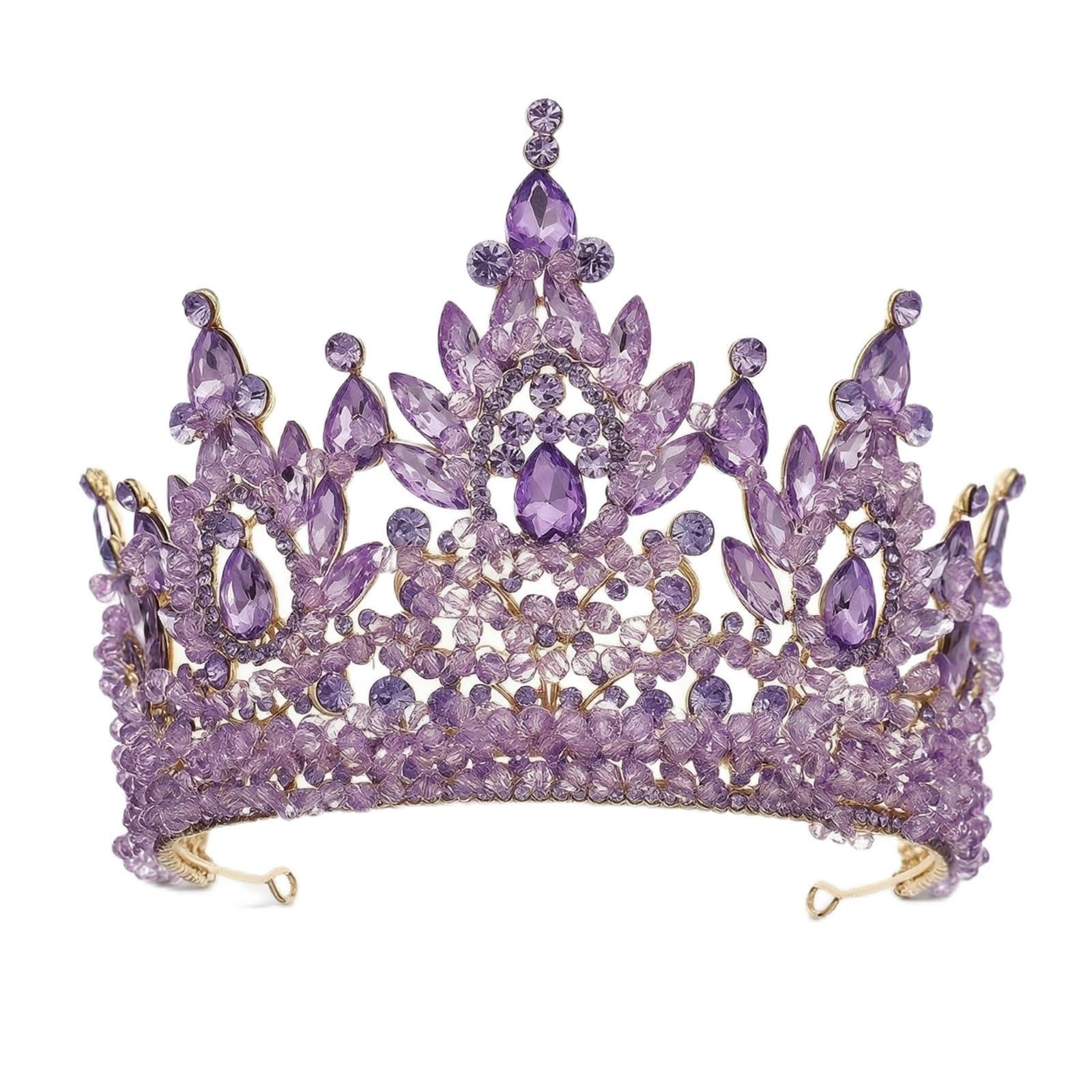 Tiara con Brillante Corona con Cristallo Grande Accessorio per Sposa, Matrimonio, Palcoscenico