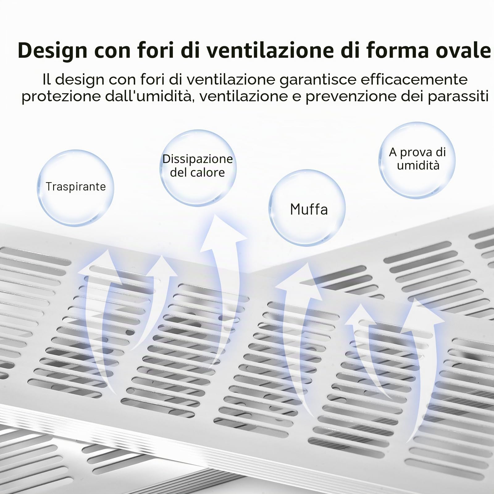 4 griglie di ventilazione in alluminio, griglia di ventilazione, griglia di ventilazione, rettangolare, per scarpiera, bagno, cucina, soggiorno, 80 mm x 300 mm