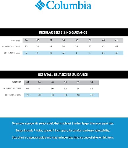 Miniatura 6 de Columbia Mens Trinity Logo Everyday Casual Dress Belt, Regular and Big and Tall Sizing