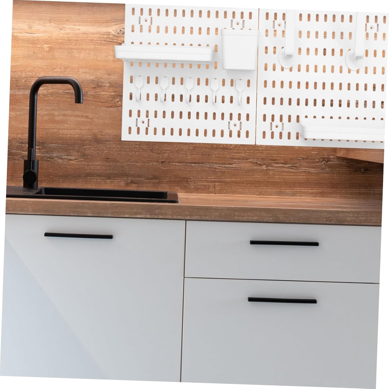 1 Set Pegboard Wall Organizer with Hooks Nail Mount for Kitchen Home Space Saving Display Pegboard for Tidy Storage Stylish Decor Construction