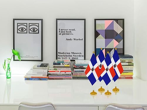 Miniatura 194 de WXTWK Paquete de 12 banderas argentinas de escritorio con base de soporte, decoración de celebración para eventos y eventos